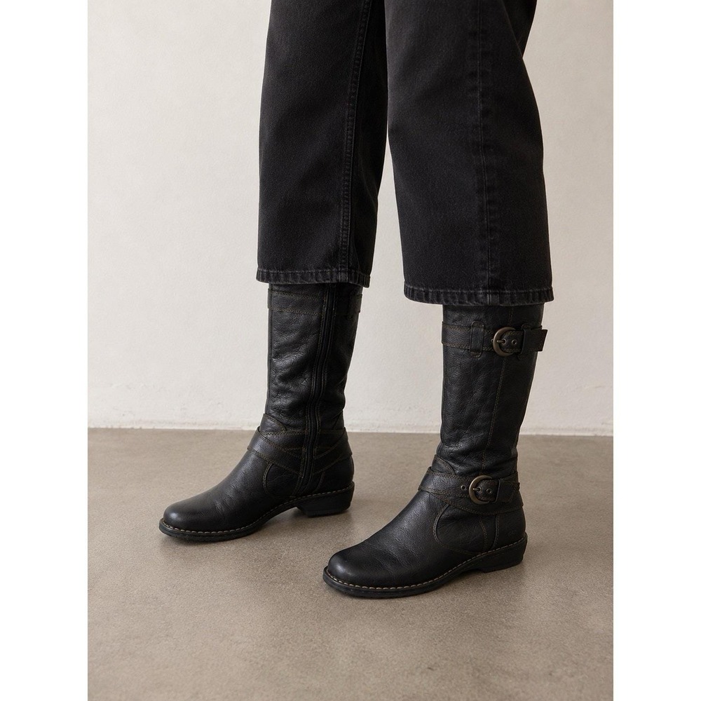 B.O.C Born Concept Austin Black Leather Knee High Riding‎ Boots Womens Size 8/39 - Picture 4 of 11